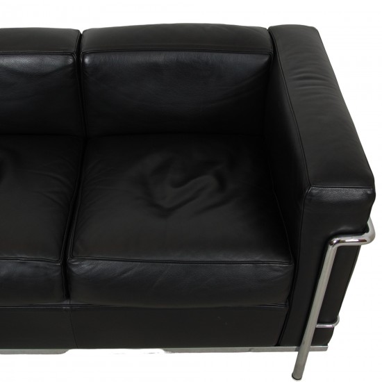 Le Corbusier 2.seater LC2 sofa in black leather