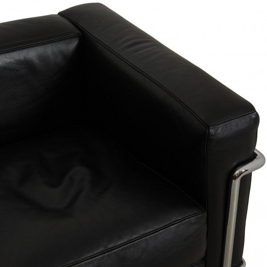 Le Corbusier 2.seater LC2 sofa in black leather