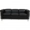 Le Corbusier LC2 3.seater sofa in black leather