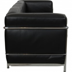 Le Corbusier LC2 3.personers sofa i sort læder