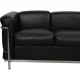 Le Corbusier LC2 3.seater sofa in black leather