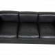 Le Corbusier LC2/3-personers sofa i sort læder og stål