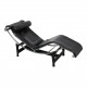 Le Corbusier LC-4 lounge chair in black leather