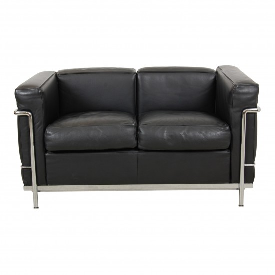 Le Corbusier sofa LC2 i sort læder