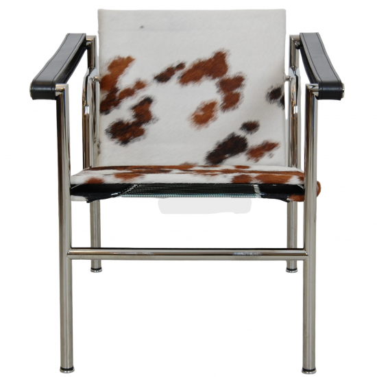 Le Corbusier LC-1 chair in brown and white ponyskin