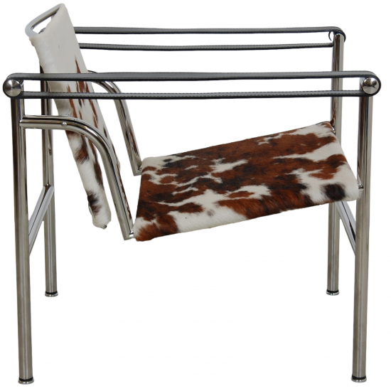 Le Corbusier LC-1 chair in brown and white ponyskin