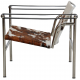 Le Corbusier LC-1 chair in brown and white ponyskin