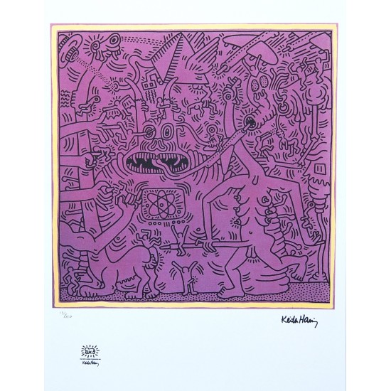 Keith Haring Pop Art no. 131 of 150 Purple