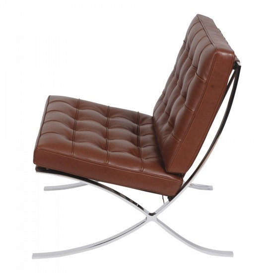 Mies Van der Rohe New Barcelona chair with brown leather