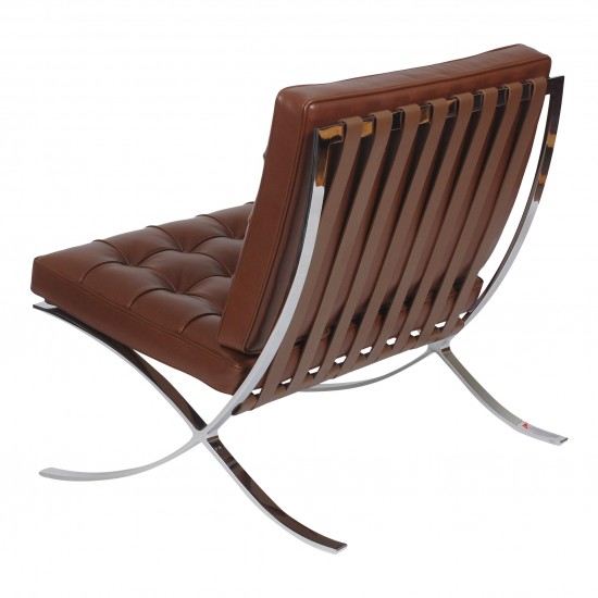 Mies Van der Rohe New Barcelona chair with brown leather