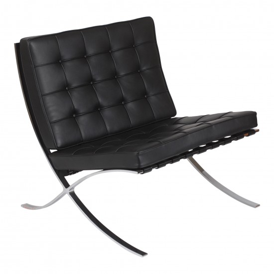 Mies Van der Rohe New Barcelona chair with black leather