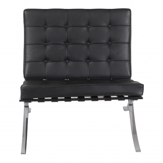 Mies Van der Rohe New Barcelona chair with black leather