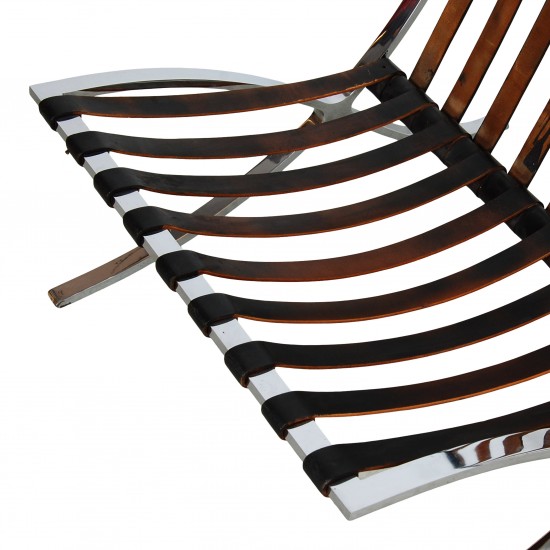 Mies van der Rohe Barcelona sæt af stole nypolstret i sort anilin læder