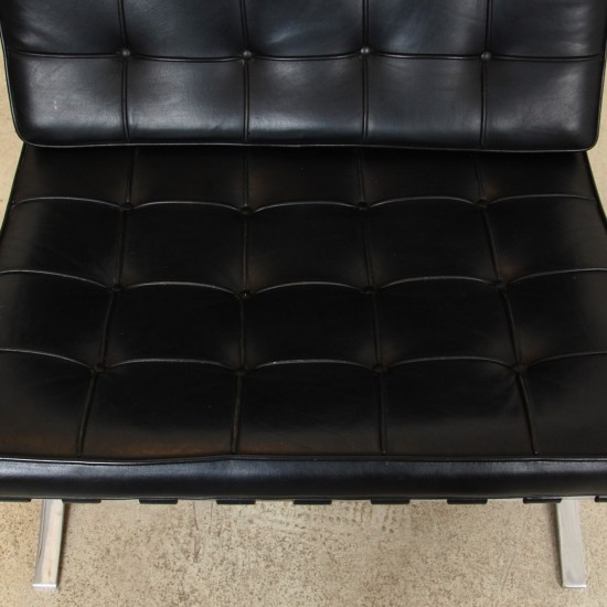 Mies Van der Rohe Barcelona lounge chair in black leather