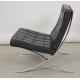 Ludwig Mies Van der Rohe Barcelona chair in black patinated leather