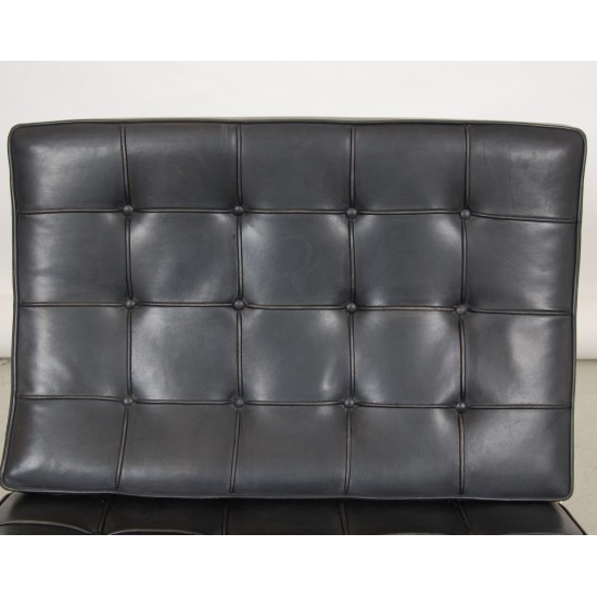 Ludwig Mies Van der Rohe Barcelona chair in black patinated leather