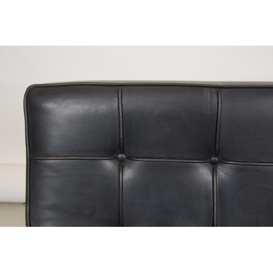 Ludwig Mies Van der Rohe Barcelona chair in black patinated leather