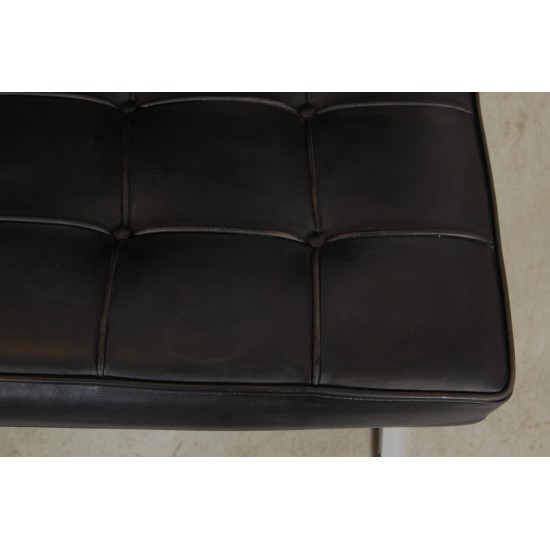 Ludwig Mies Van der Rohe Barcelona chair in black patinated leather