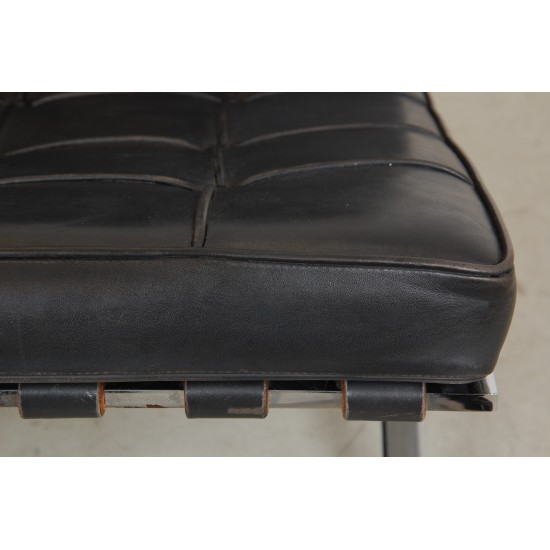 Ludwig Mies Van der Rohe Barcelona chair in black patinated leather