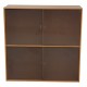 Mogens Koch Bookshelf of oak with frostet glass, 8 shelves