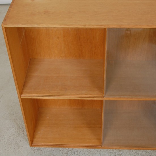 Mogens Koch Bookshelf of oak with glass panes, 4 shelves