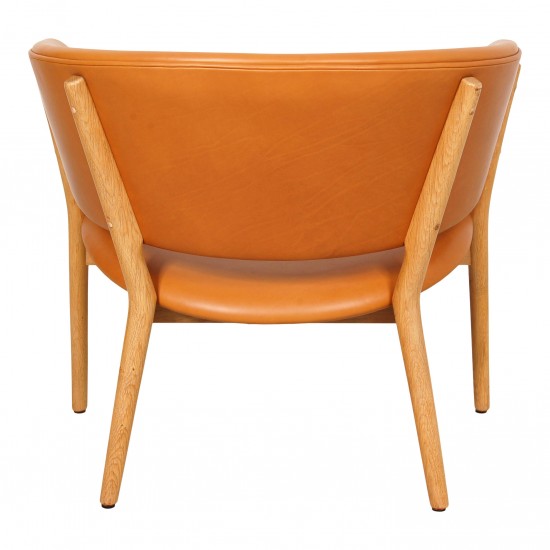 Nanna Ditzel ND83 armchair in cognac aniline leather and solid oak 