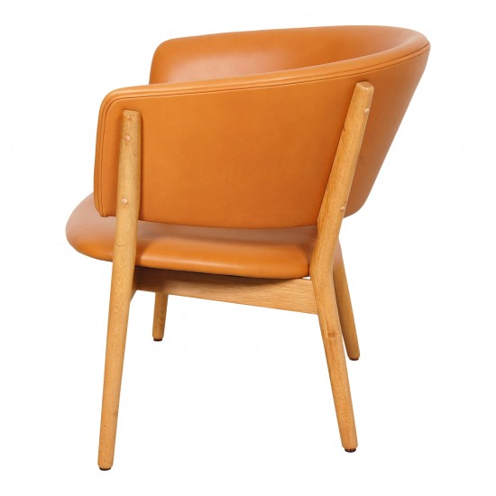 Nanna Ditzel ND83 armchair in cognac aniline leather and solid oak 