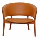 Nanna Ditzel ND83 lounge chair in teak and Cognac aniline leather