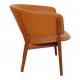 Nanna Ditzel ND83 lounge chair in teak and Cognac aniline leather