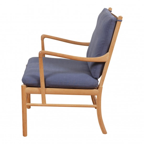 Ole Wanscher Colonial Chair i blåt stof