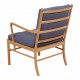 Ole Wanscher Colonial Chair with blue fabric