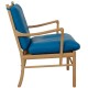 Ole Wanscher Colonial stol i blåt læder