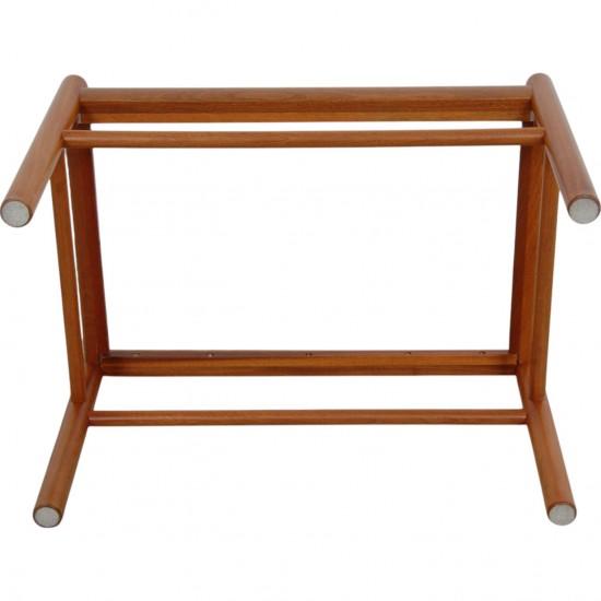 Ole Wanscher colonial stool in orange fabric