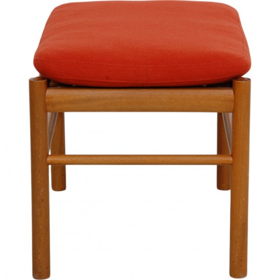 Ole Wanscher colonial stool in orange fabric