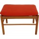 Ole Wanscher colonial stool in orange fabric