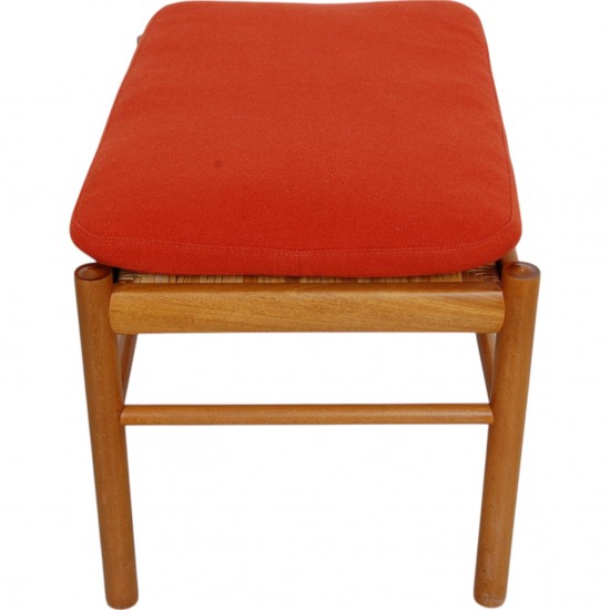 Ole Wanscher colonial stool in orange fabric