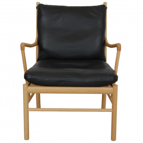 Ole Wanscher Colonial stol i sort læder