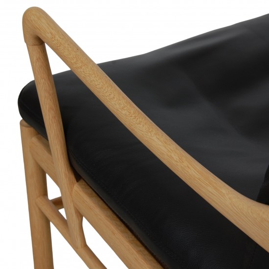 Ole Wanscher Colonial stol i sort læder