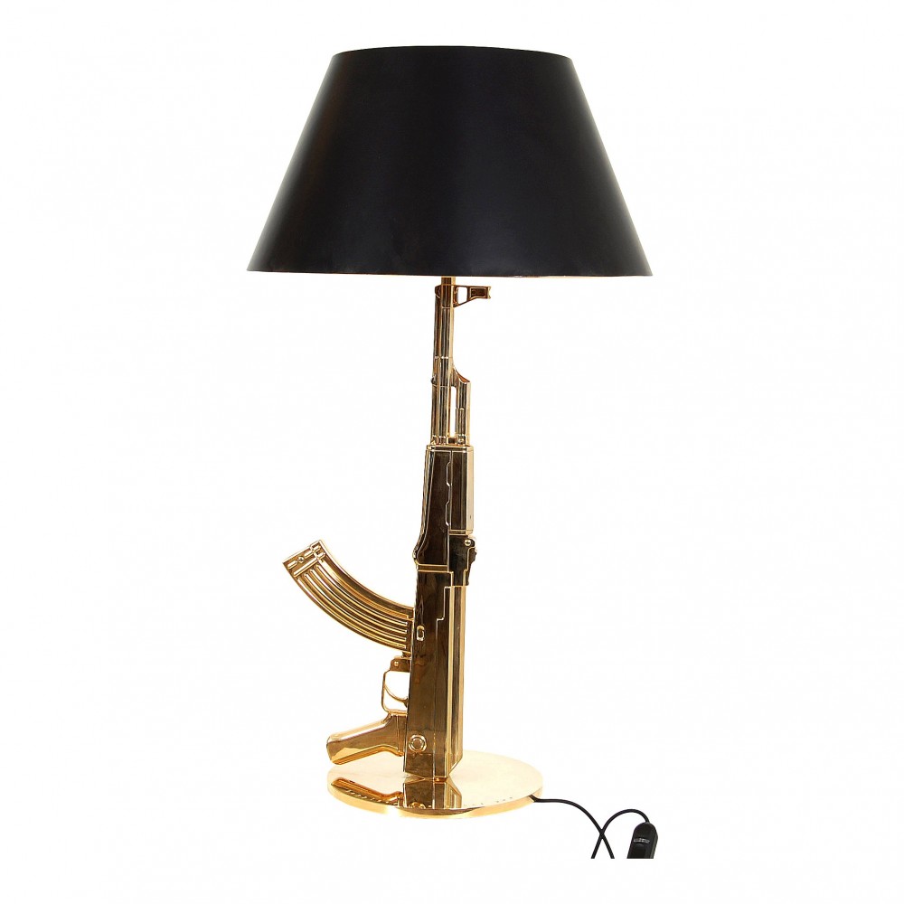 Philippe Starck Gun table lamp in gold model AK47 gold Colored with