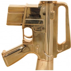 Philippe Starck Gun floor lamp in gold Colored with black shade Philippe Starck Gun floor lamp in gold Colored with black shade