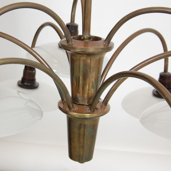 Poul Henningsen nine armed Bombardement Chandelier