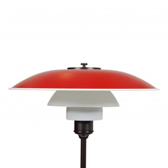 Poul Henningsen New PH-3,5/2,5 red table lamp with burnished brass