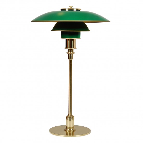 Poul Henningsen PH-3/2 table lamp green and brass