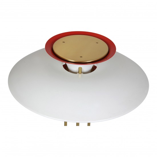 Poul Henningsen PH 5 bordlampe i hvidlakeret aluminium og messing