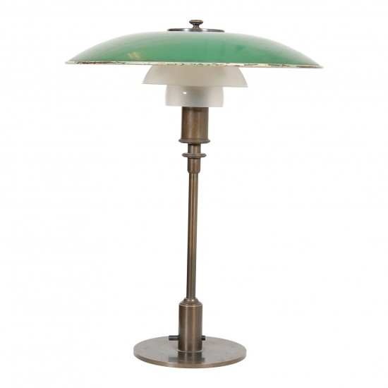 Poul Henningsen 3,5/2 Bordlampe med stel af bruneret messing