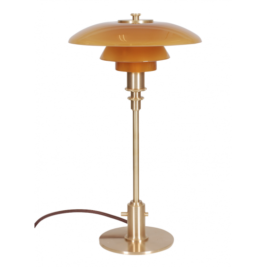 Poul Henningsen New 2/1 Limited Edition brass and amber table lamp