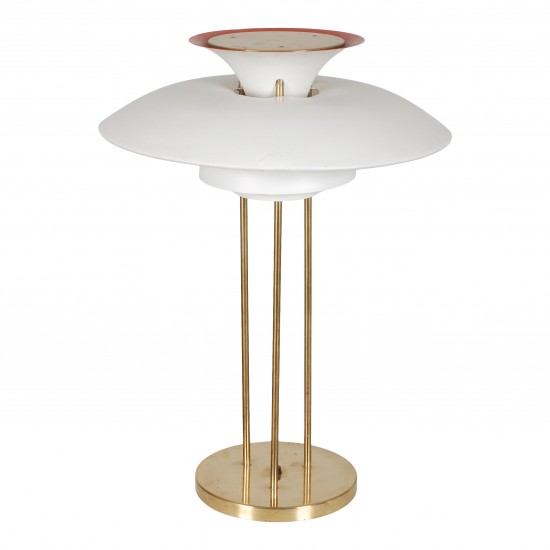 Poul Henningsen PH-5 brass table lamp with white shades