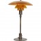 Poul Henningsen PH3/2 bordlampe med ravfarvede glasskærme