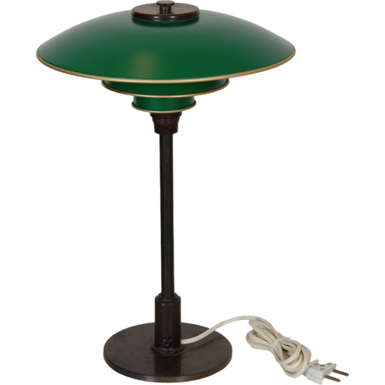 Poul Henningsen PH 3/2 of browned brass and with green metal shades