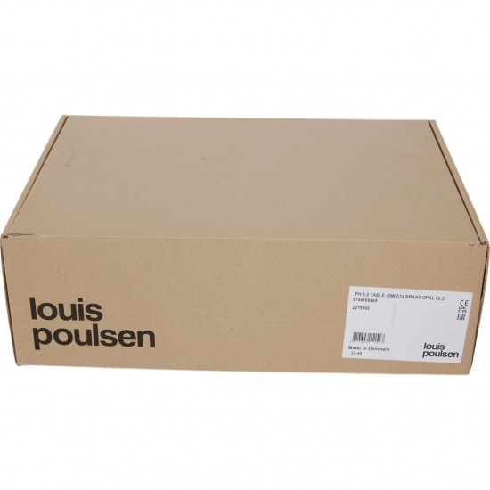 Louis Poulsen PH 3/2 bordlampe af messing og opalglas